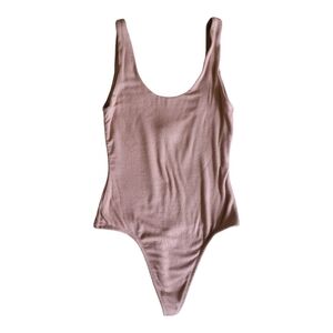 Aritzia Babaton scoop neck ribbed tank thong bodysuit size XS